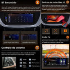 Multimidia 1DIN Tela 6.86" com Apple CarPlay e Android Auto Sem Fio, Bluetooth e USB