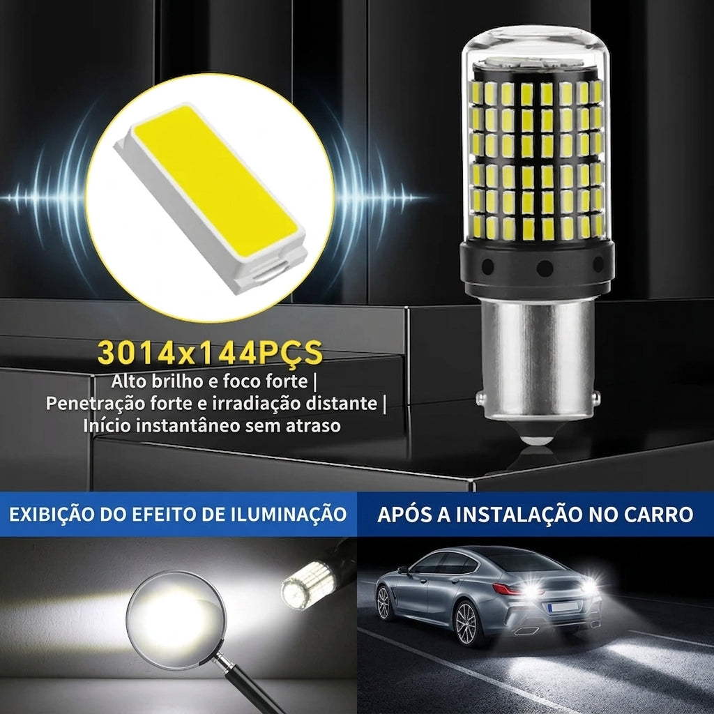 Par de Lâmpadas LED Para Ré - 1156 BA15S / T20 7440 / 1157