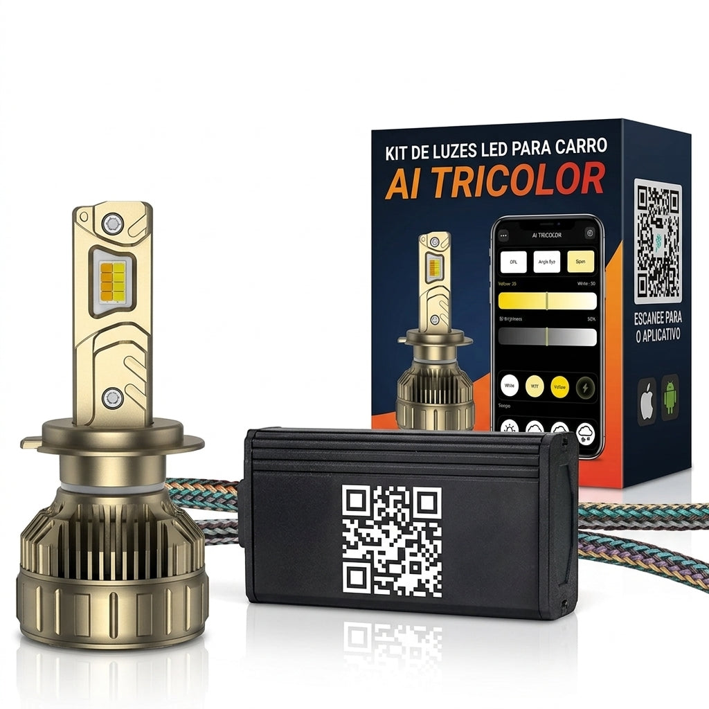 Kit Super LED Automotivo Dual Color Controle por App