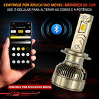 Kit Super LED Automotivo Dual Color Controle por App