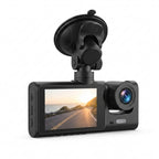 Dashcam Veicular Tripla 1080P Full HD – Grava Frente, Interior e Traseira com Visão Noturna e Gravação em Loop