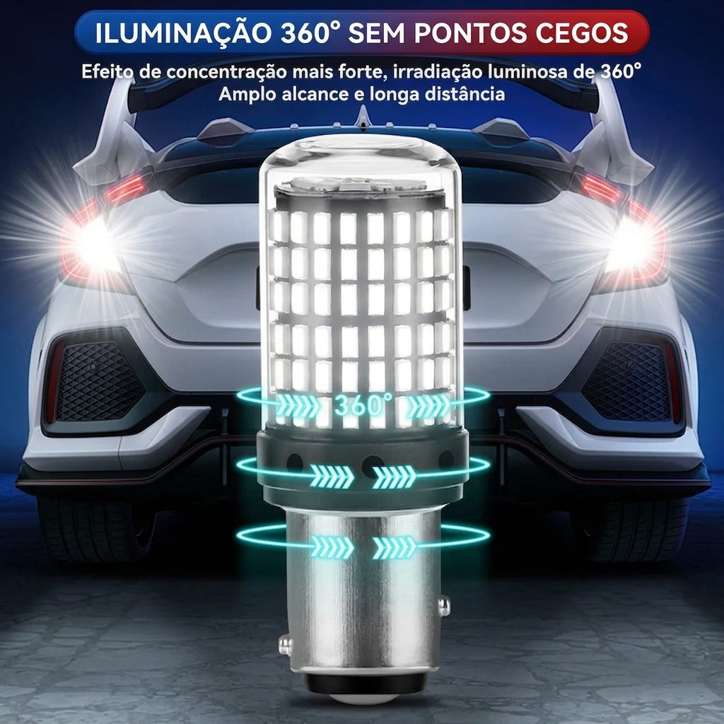 Par de Lâmpadas LED Para Ré - 1156 BA15S / T20 7440 / 1157