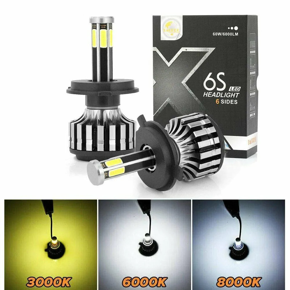 Par de Lâmpadas LED 360 Graus 3D 6 Lados COB 110W 12V 24V Ultra Led Automotivo Carro e Caminhão