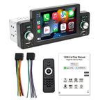 Central Multimídia Universal 1DIN Tela Flutuante Touch - CarPlay e Android Auto